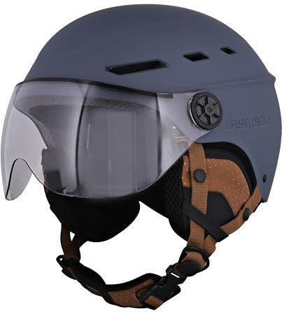 T'nb - Casque de Protection avec visière et Cache-Oreilles détachables, Taille L – Bleu Marine