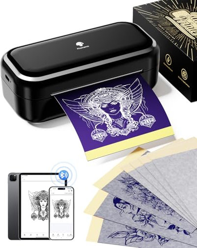 Phomemo TP31 Thermocopieur Tatouage, Imprimante Thermique de Tatouage Imprimante Stencil Tatouage avec 30 Feuilles de Papier Transfert Tatouage Compatible avec Smartphone & Tablettes