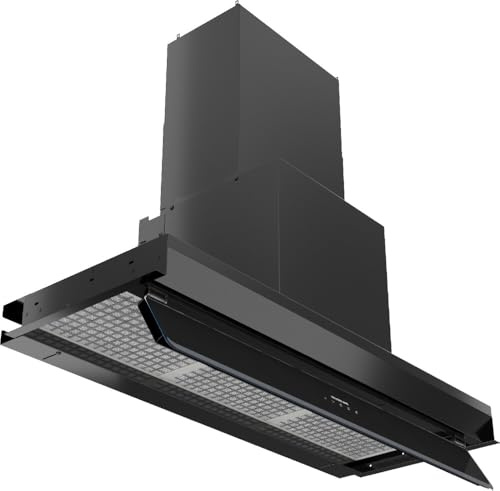 Cappa da Incasso Aspirante Filtrante, Classe A, Touch Control, LED, Steam Sensor, Sistema Anticondensa, 635 m³/h, Nero + Vetro, cm 90x71x35, SILVERLINE INSIDE 3129.9.733.31