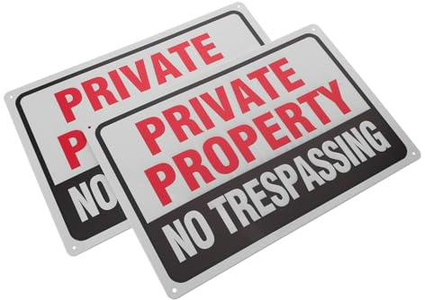 Ciieeo 2 cartelli in metallo di divieto di accesso alla proprietà privata - Etichetta di avvertimento impermeabile per divieto di accesso - Adesivi di avviso di divieto di accesso - Pannello di