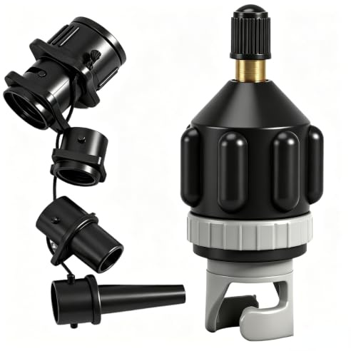 Vokmon Sup Pumpe Adapter Sup Ventil Adapter mit 4 Gasdüse | Sup Kompressor Adapter Schlauchboot Ventiladapter Ersatzteile für Stand up Paddle Motor,Schlauchboot,Stand up Paddling Board