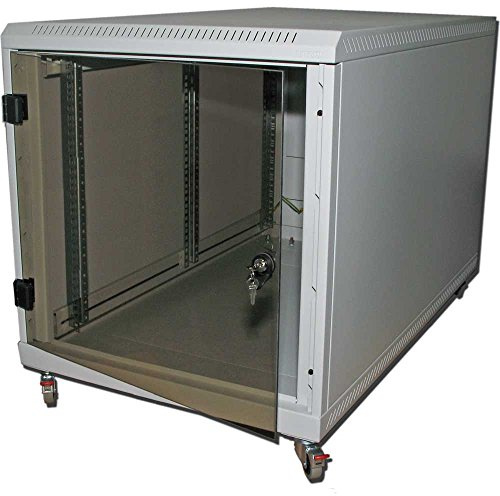 Tritón RCA-12-A68-CAX-A1 48,26 cm (19 Zoll) Standschrank 12HE mit Rollen, Einteilig, Glastür schwarz