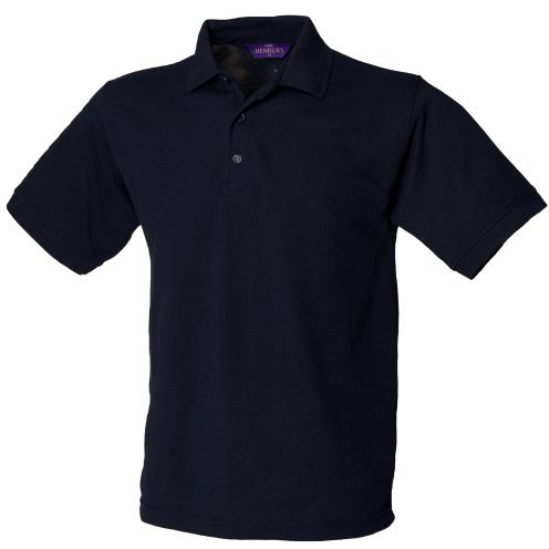 Henbury Mens Short Sleeved 65/35 Pique Polo Shirt (3XL) (Navy)