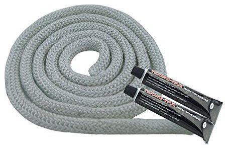 Dichtschnur Dichtkordel weiss für Kaminöfen 8mm 3,0 Meter + 2x Kleber weiss