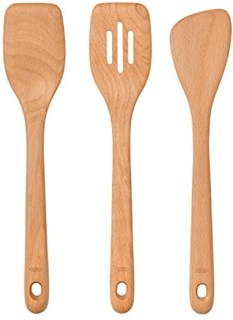 Oxo 11157300 Set de 3 Cuillères Bois Marron 31,5 x 6,5 x 2 cm