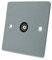 AET FSC1GTVBL Satin Chrome Flat TV Black Insert-1 Gang Aerial Coaxial Female Socket, 240 V