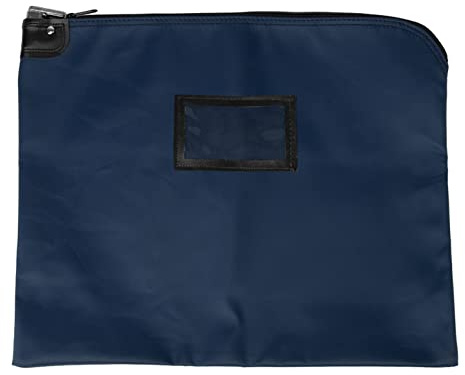 BankSupplies HIPAA Kuriertaschen, verschließbar, Marineblau, 19 x 15 cm, strapazierfähiges, laminiertes Nylongewebe, Metall-Pop-Up-Schloss | für Geld, Münzen, Währungen, Schecks und Dokumente