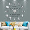 Mintime Orologio Da Parete Grande 3D DIY Frameless Mute Specchio Adesivi Home Office Scuola Decorazione (Argento-14)