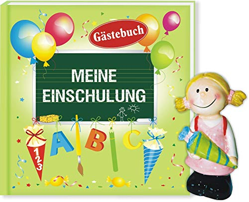 AV Andrea Verlag Album Meine Einschulung Gästebuch mit Spardose Mädchen pink Engel (Album Meine Einschulung 12636 + Spardose Engel Mädchen 60136)