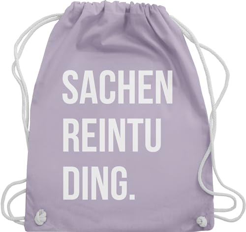 Shirtracer Turnbeutel Rucksack - Festival Zubehör - Sachenreintuding I Sachen Reintu Ding I - Unisize - Pastell Lila - hipster bag festival-bag geschenk weihnachten tu beutel