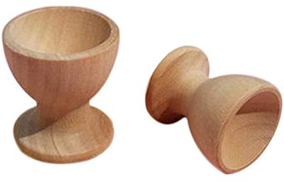Stockton 2 Pcs Wooden Easter Egg Cups In Modern Design Holders Set Serving Kitchen Boiled Eggs Breakfast