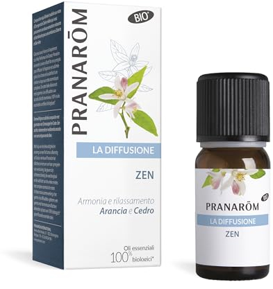 PRANAROM - Zen - Difusión - Aceites Esenciales 100% Puros, Naturales y Bio - Mezcla Que Favorece la Relajación y la Tranquilidad - Cítricos Calmantes y Cedro Mistico - Difusión Atmosférica - 30ml