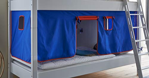Froschkönig24 Vorhang Set 20762 Blau/Rot Hochbett Etagenbett Stoffset 3tlg