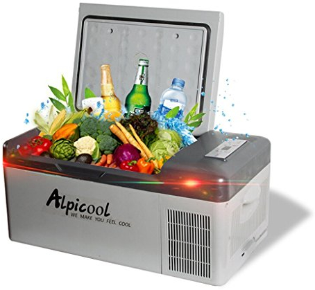 MU Congélateur de réfrigérateur de compresseur de Voiture portatif de 15 litres, 12 V / 24 V