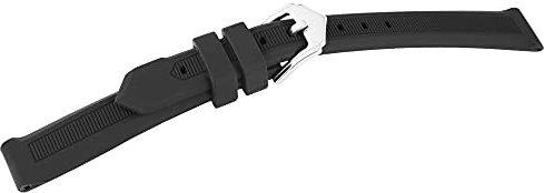 Excellanc- Uhrenarmband Ersatz Kautschuk Edelstahl Dornschließe Breite 12-28 mm 8400052 (Stegbreite: 12 mm, schwarz)