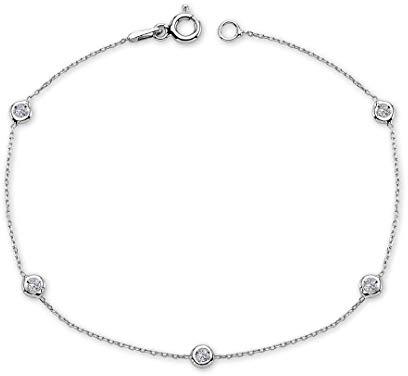 0,15 Carat Brillant-Schliff Diamant Armkette Armband in 14 Karat Weißgold