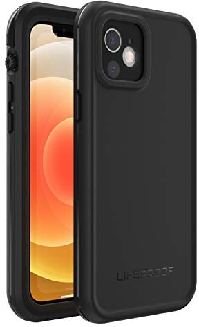LifeProof Fre Case for iPhone 12, Waterproof (IP68), Shockproof, Dirtproof, Drop proof to 2 Meters, Sleek and Slim Protective Case with built in Screen Protector, Black