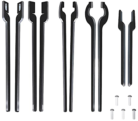 DIY Rapid Tongs Bundle Set - Blacksmith Five Types of Tongs Bundle Set Comes with Rivet, Rapid Flat Tongs Slot Jaw Tongs V-Bit Tongs Scroll Tongs Bolt Tongs