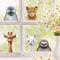 Fensterbild Frühling Ostern Tierköpfe Robbe Giraffe Faultier Alpaka Löwe Fensterdeko Kinderzimmer Kind, Osterdeko, Frühlingsdeko, 2. A3 Bogen