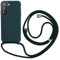 Keteen Collier pour Samsung Galaxy S22 Plus, Coque Silicone Liquide Bumper Housse Étui avec Lanyard Chaîne Réglable, vert foncé
