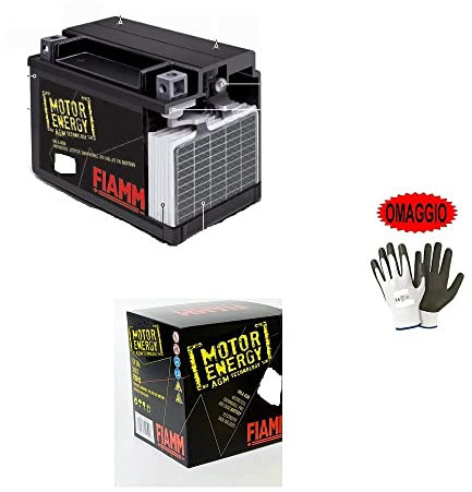 Compatible avec Yamaha YFM R Raptor 250 dal 2008 al 2009 Batterie DÉJÀ PRÊTE À l'emploi FIAMM FTZ7S-12B AGM pour Moto Scooter Batteries 6 AH AMP. 12V ACTIVÉS 113X70X105MM