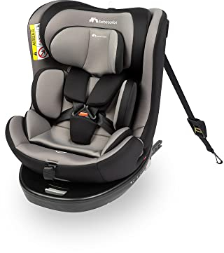 Bebeconfort EvolveFix i-Size, Autositz 360 Drehbar, 0–12 Jahre, 40–150 cm, ISOFIX Kindersitz Drehbar, 9 Kopfstützenpositionen, 5 Liegepositionen, Seitenaufprallschutz, Top Tether, Grey Mist