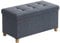 SONGMICS Sgabello per riporre oggetti, pouf pieghevole, poggiapiedi, 38 x 76 x 40 cm, bordo del letto cubico con deposito, carico fino a 300 kg, per soggiorno, camera da letto, Enree, blu nebbioso