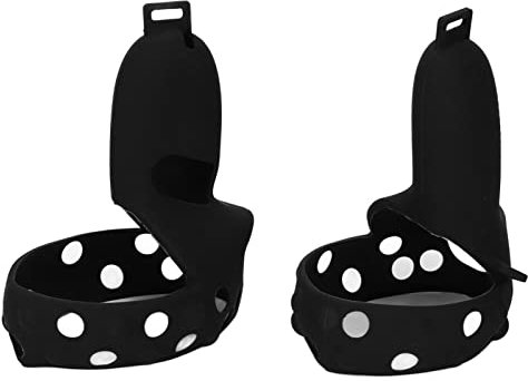 Leapiture Housse De Protection pour Manette Oculus Quest 2, Housse De Protection pour Manette VR, Poignée De Manette VR, Housse De Protection en Silicone avec Sangle D'articulation Réglable(Le Noir)