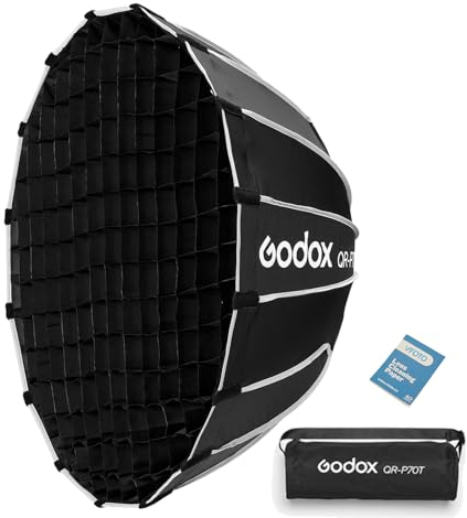 GODOX QR-70T 70cm Tiefe Parabolische Quick Release Softbox Gittertiefe 34.1cm Für Godox MS200-V MS300-V SK400II-V DP400III-V DP600III-V SL60W SL60IID SL60IIBi SL100D SL100Bi und Studio Video Licht