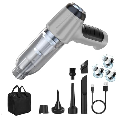copap Akku Handstaubsauger, 120W Kabelloser Auto Staubsauger USB Aufladbar, Autostaubsauger mit 3 Waschbar HEPA Filter, Mini Handstaubsauger für Outdoor, Office Reinigung und Tierhaare