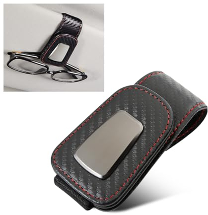 JNNJ Auto-Sonnenbrillenhalter-Clip, Metall Auto Brillenhalter, Universal-Auto-Sonnenblende Magnetischer Sonnenbrillenclip, Brillenclip-Visier-Organizer(Kohlefaser)