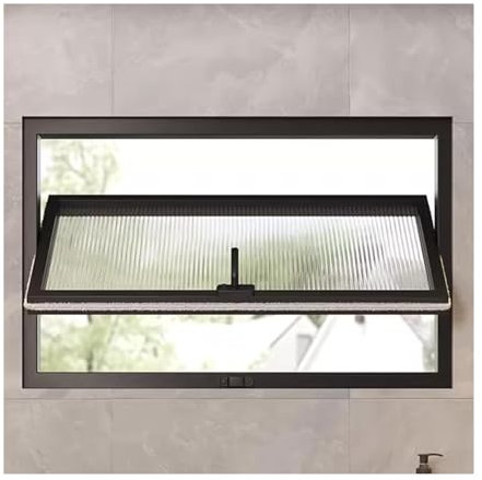 LVLDAWA Finestra Casa, Finestre Ventilazione Illuminazione in Lega Alluminio, Finestre Battente Girevoli in Vetro Temperato con Montaggio A Incasso Bagno, Cantina(100x30cm)