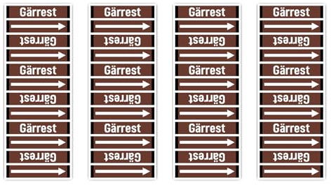 Aufkleber: 75x25 mm, 4 Stück - Gruppe 9 - Nichtbrennbare Flüssigkeiten - Banderole - Rohrleitungskennzeichnung - nach DIN 2403 - Sprache: deutsch - Gärrest