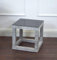 freeroom24, Beistelltisch, Wohnzimmertisch, Couchtisch, Coffee Table, Kleiner Kaffeetisch, Blumenhocker, Blumensäule, Cube, Betonoptik, Glas schwarz, 30 x 30 x 30cm, Made in Germany