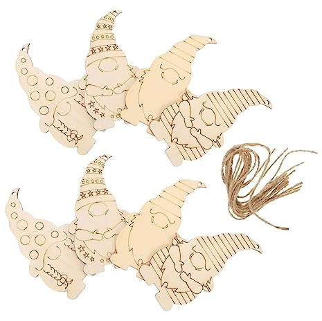 SEWOART 40pcs Gnome Christmas Painting Ornaments Unfinished Graffiti Pendants for Hand Painting Craft Decor for Holiday Tree Decoration
