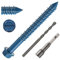DAYALO Viti per calcestruzzo, testa esagonale M6,5 x 70, 30 pezzi, viti per calcestruzzo zincate con trapano e chiave a bussola esagonale per muratura, cemento, architettura, industria (blu)