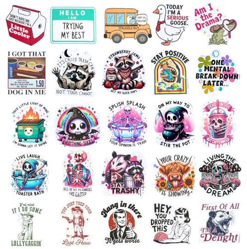 25PC Funny Magnets Bulk Fun Cool Cute Refrigerator Fridge Magnet Sayings Set for Adults Work Office Locker Car Women Men Boys Girls Meme Retro Vintage Sassy Nerdy Hilarious Weird for Teacher Nurse