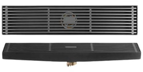 WYWDMM Desague Ducha Lineal con Cubierta De Rejilla con Patrón De Tiras Extraíbles, Sumidero Ducha De Acero Inoxidable Sus 304 Cepillado para Remodelación De Baño, Filtro De Cabello Incluido