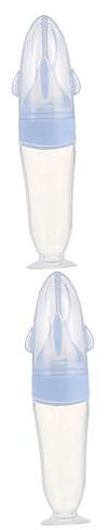 IWOWHERO 2 Stk Reis-Müsli-Flasche Getreidefütterer -Squeeze-Feeder spoon bottle milch flasche babynahrungszubereiter Futterspender für Reisgetreide Silikon-Reispastenflaschen Kieselgel