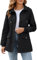 Tuopuda Giacca Primaverile Donna Parka Cotone Militare Cappotto Leggera Utility Jacket Giubbotto con Cappuccio Casual con Zip Antivento Staccabile Giacche Giaccone Outdoor, Nero, S