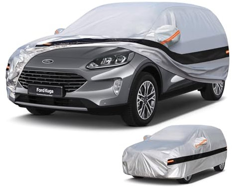 Holthly Autoabdeckung SUV Passend für Ford Kuga(2012-2025) 10 Schichten Vollgarage Auto Abdeckplane 100% Wasserdicht Autoplane Outdoor Autogarage Wasser und Staubschutz,Wind,Regen und UV Schutz.