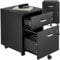 tectake® Rollcontainer mit Schubladen, Aktenschrank abschließbar, Kommode mit Schubladen, Rollwagen, Organizer für Dokumentenablage und Ordner A4 breit, Büroschrank schwarz