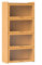 Giantex Estantería de Libros de Bambú 4 Niveles, Armario de Almacenamiento con Puertas Abatibles de Acrílico Transparente, 69 x 34 x 140 cm, Mueble Auxiliar para Salón, Cocina, Dormitorio (Natural)
