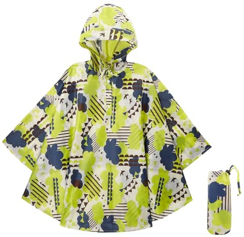 KAKU NANU Poncho Pluie Enfant Imperméable Cape Pluie Cahouet Fille Garçon Jaune 11 12 13 14 Ans