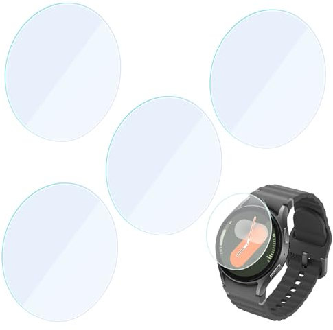 Huybaa 4 Pièces Protection Écran pour Samsung Galaxy Watch 7/6/5/4/FE 44mm Verre Trempé, Anti-Rayures HD Verre Screen Protection