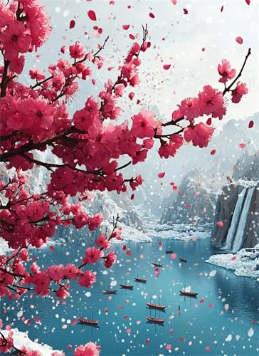 Puzzle 6000 Teile Pflaumenbossom Puzzle Erwachsene, Holzpuzzle Klassische Puzzles See Jigsaw Puzzles für Erwachsene, Clevere Rätsel Wooden Jigsaw, Geschicklichkeitsspiel für die Ganze Familie g-900