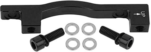 flexman Bike Disc Brems Adapter, Aluminiumlegierung 203 mm Vorderen Heckbremsenbremssattel Adapter Zahnrad Teile Bike Reparaturzubehör für Mountainbike Fahrradfahrrad ﻿ (A-Pillar-F203 Schwarz)