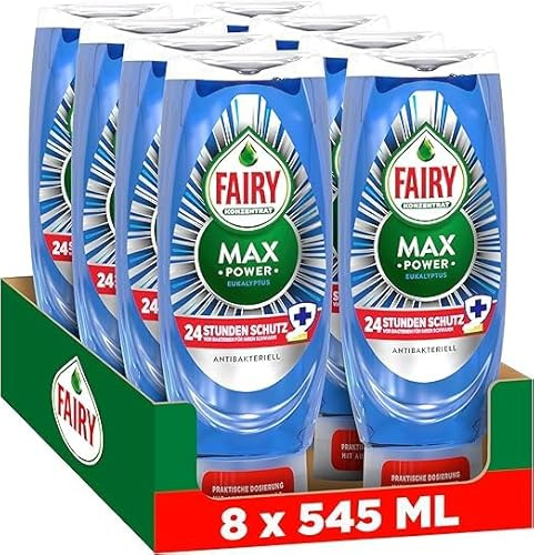 Fairy Max Power Spülmittel Antibakteriell, 8x545 ml