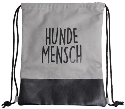 Martin Rütter – Turnbeutel Beutel Rucksack bedruckt mit Spruch – Sportbeutel Geschenk für Hundeliebhaber – Mit Reißverschluss Innentasche – Stoffbeutel mit Kordelzug – Canvas & Kunstleder