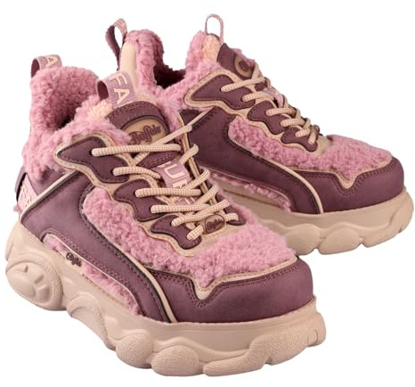 Buffalo CLD Chai Women's Lace-Up Platform Trainers, Purple Rose, 9 UK